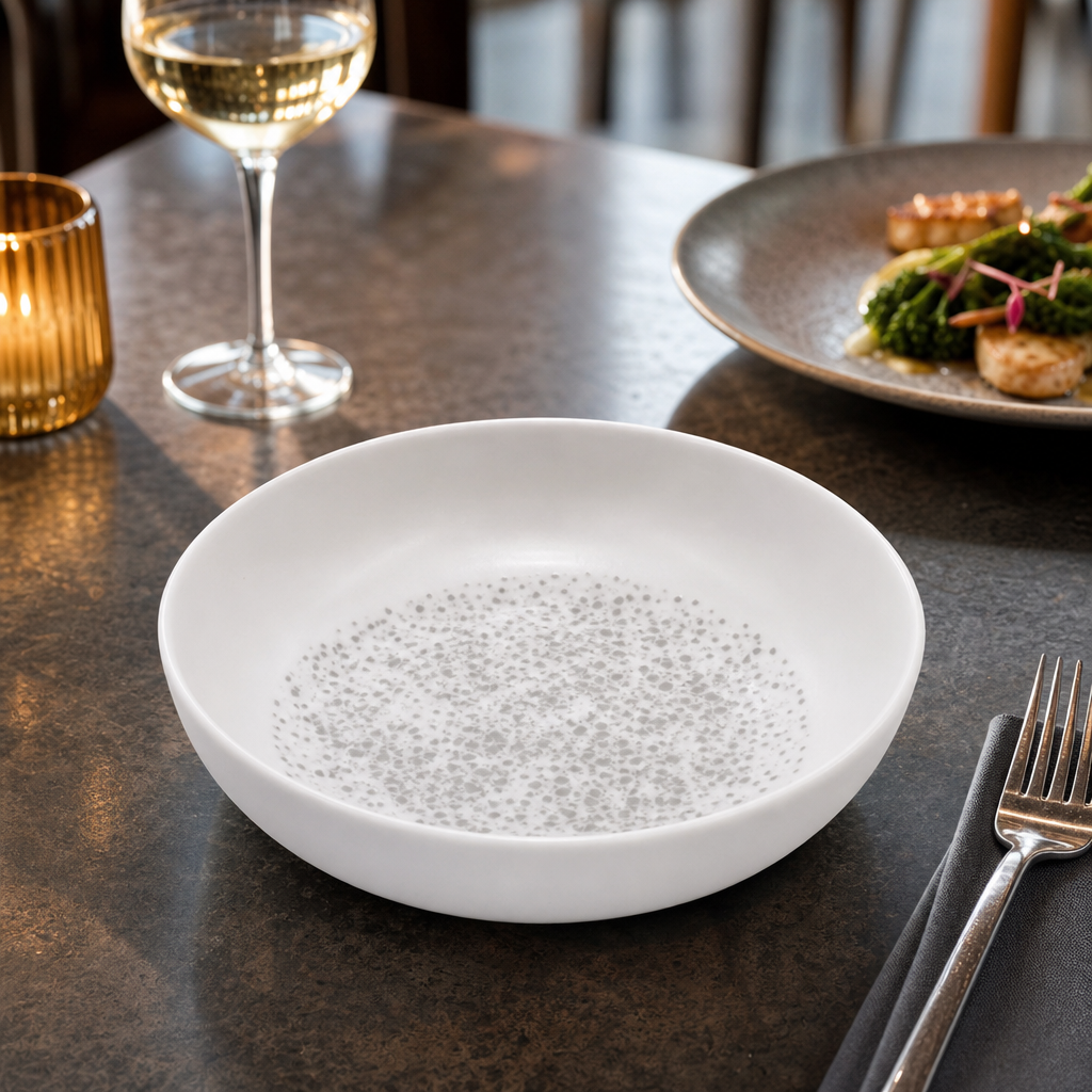 Caldera Porcelain Bowls 17oz in Chalk White for Commercial Dining