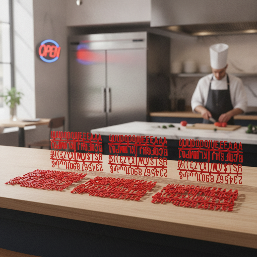Red Plastic Letter Set for Peg Boards (Pack of 6)