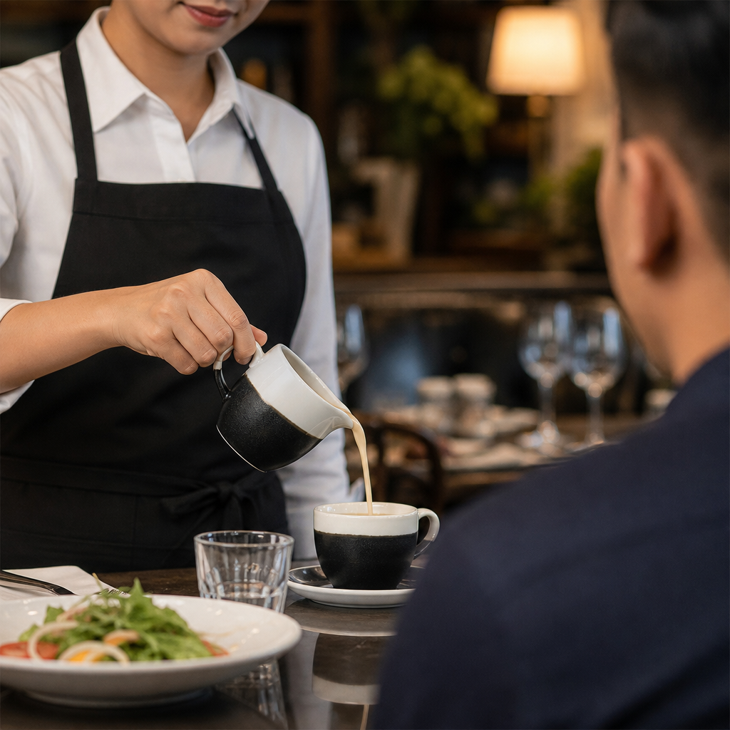 Super Vitrified Ceramic Jugs in Onyx Black 110ml for Stylish Beverage Service (Pack of 4)