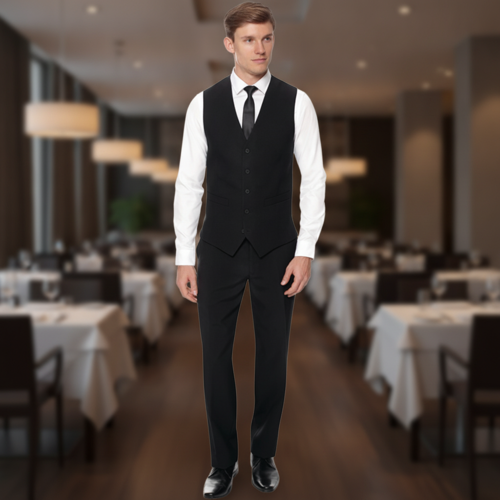 Polyester Black Waiting Trousers 28" for Restaurant Staff