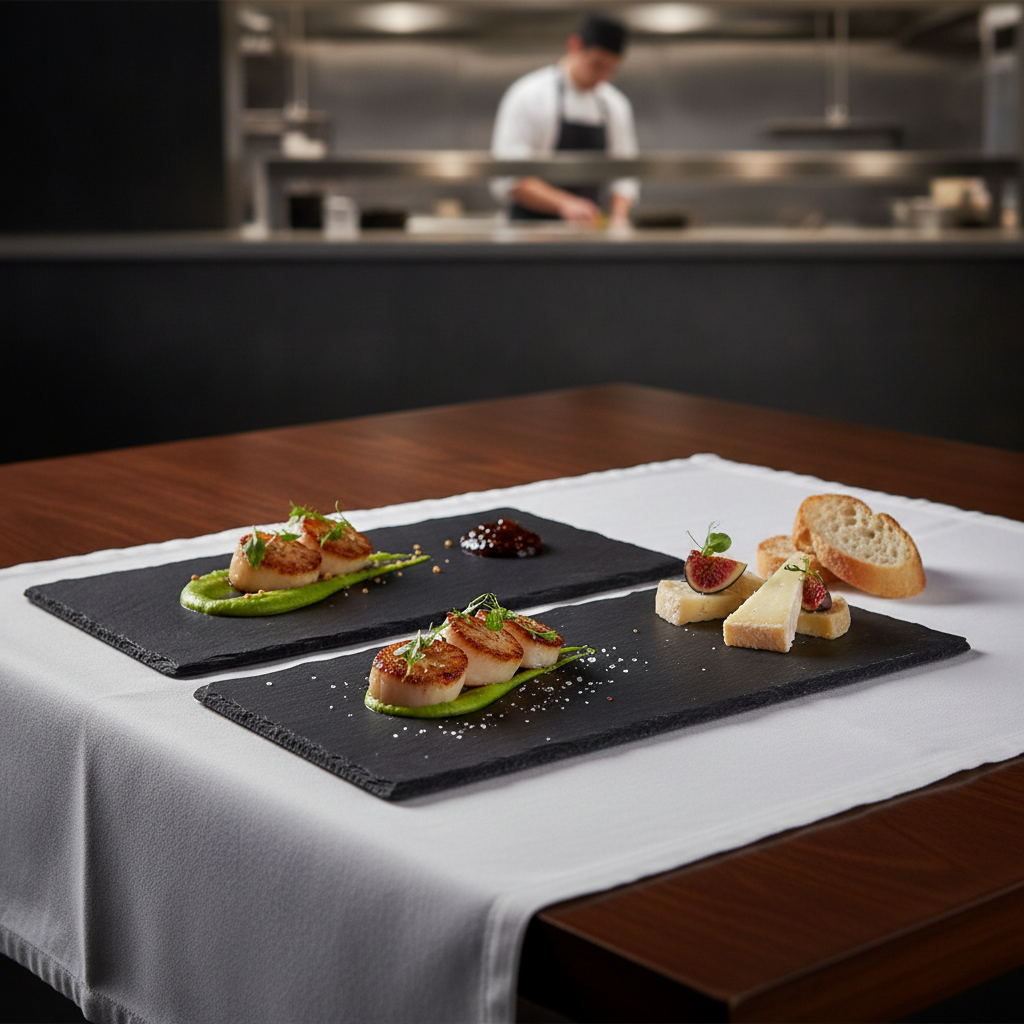 Slate Rectangular Platters 280x180mm for Stylish Food Presentation (Pack of 2)