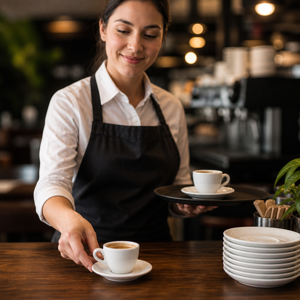 Espresso Saucers White Stoneware for Cafés & Restaurants (Pack of 12)