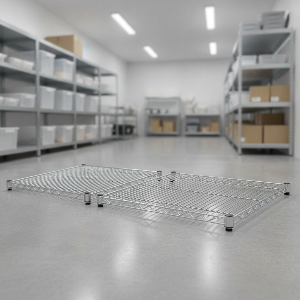 Zinc Coated Steel Chrome Wire Shelves 1220x610mm for Efficient Storage (Pack of 2)