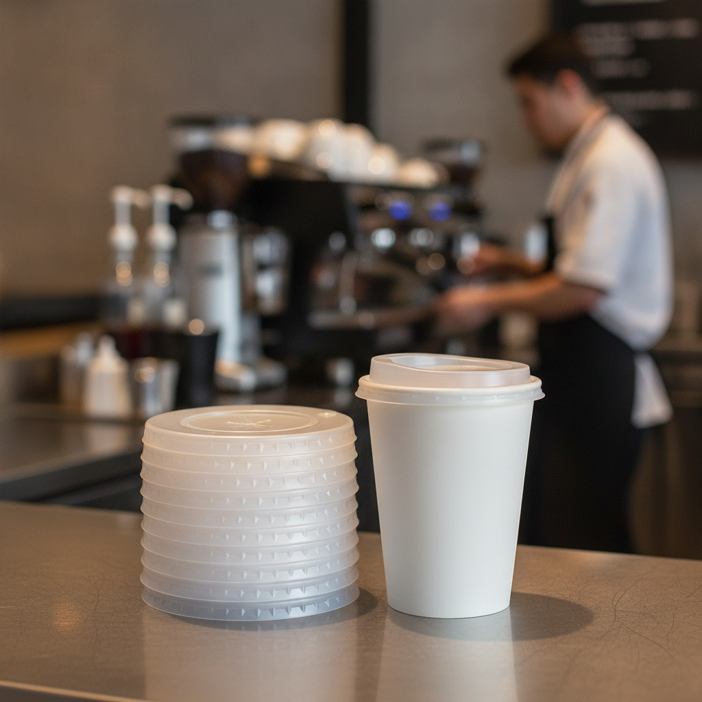 Polystyrene Lids for 12oz Cold Paper Cups for Takeaway Drinks (Pack of 1000)