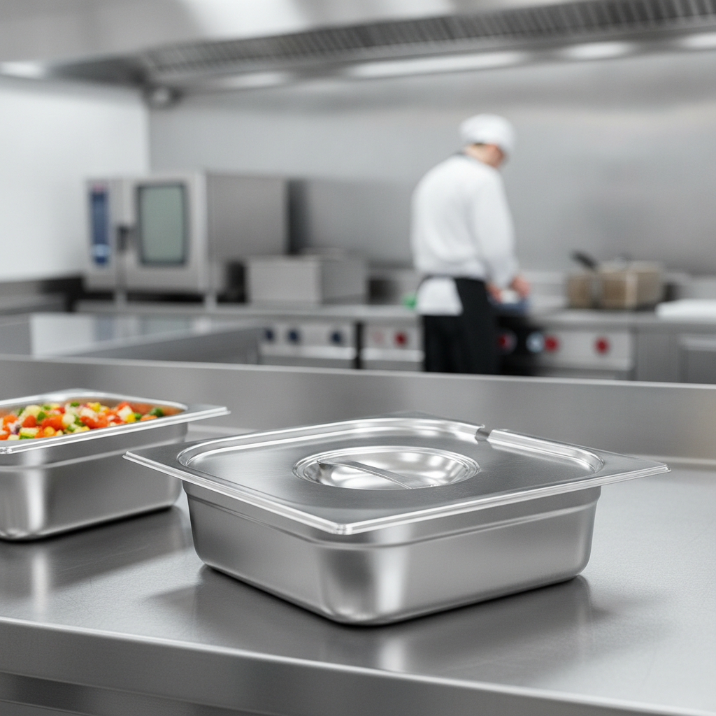 201 Stainless Steel Notched Lid for 1/2 Gastronorm Trays