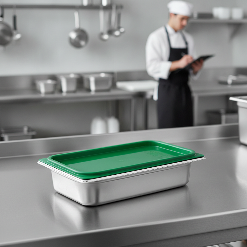 Polypropylene Seal Lid Green 1/3 GN for Food Safety (Pack of 1)