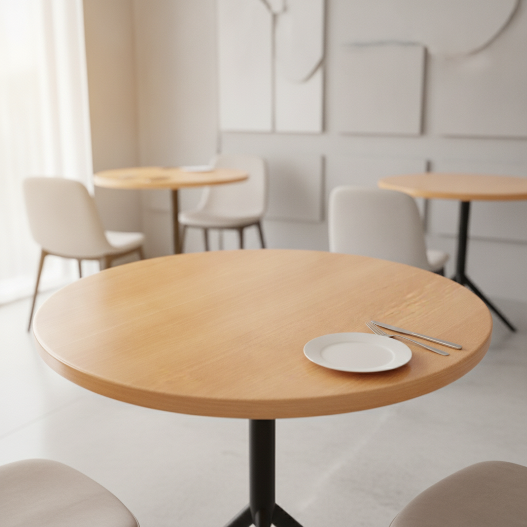High Density Woodchip Round Table Top 600mm for Dining Areas