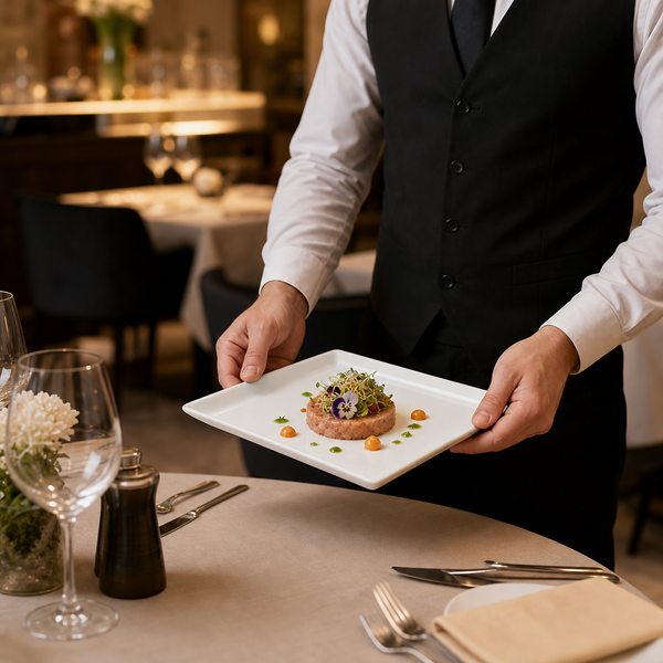 Square Trays 162mm Fine China, China, pack of 12
