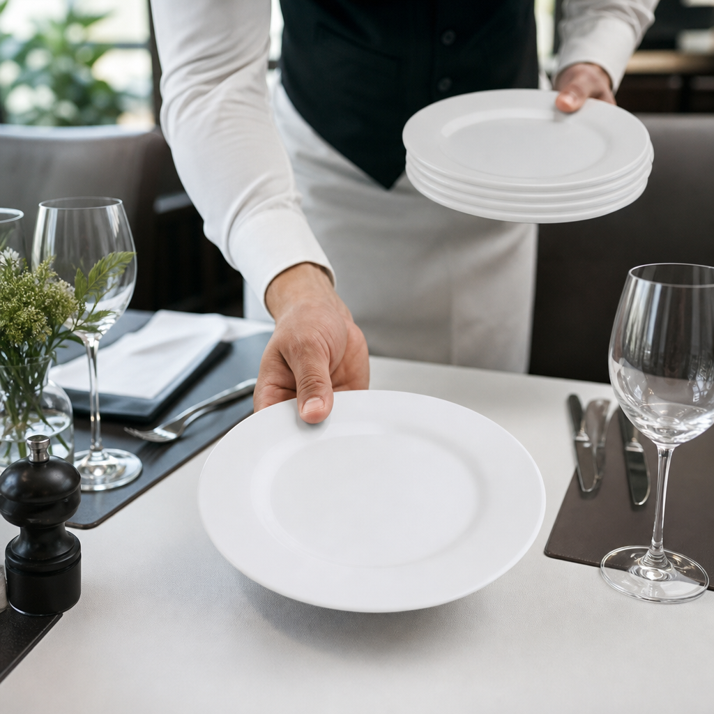 Durable Plates 160mm White Ceramic for Restaurants & Catering (Pack of 24)
