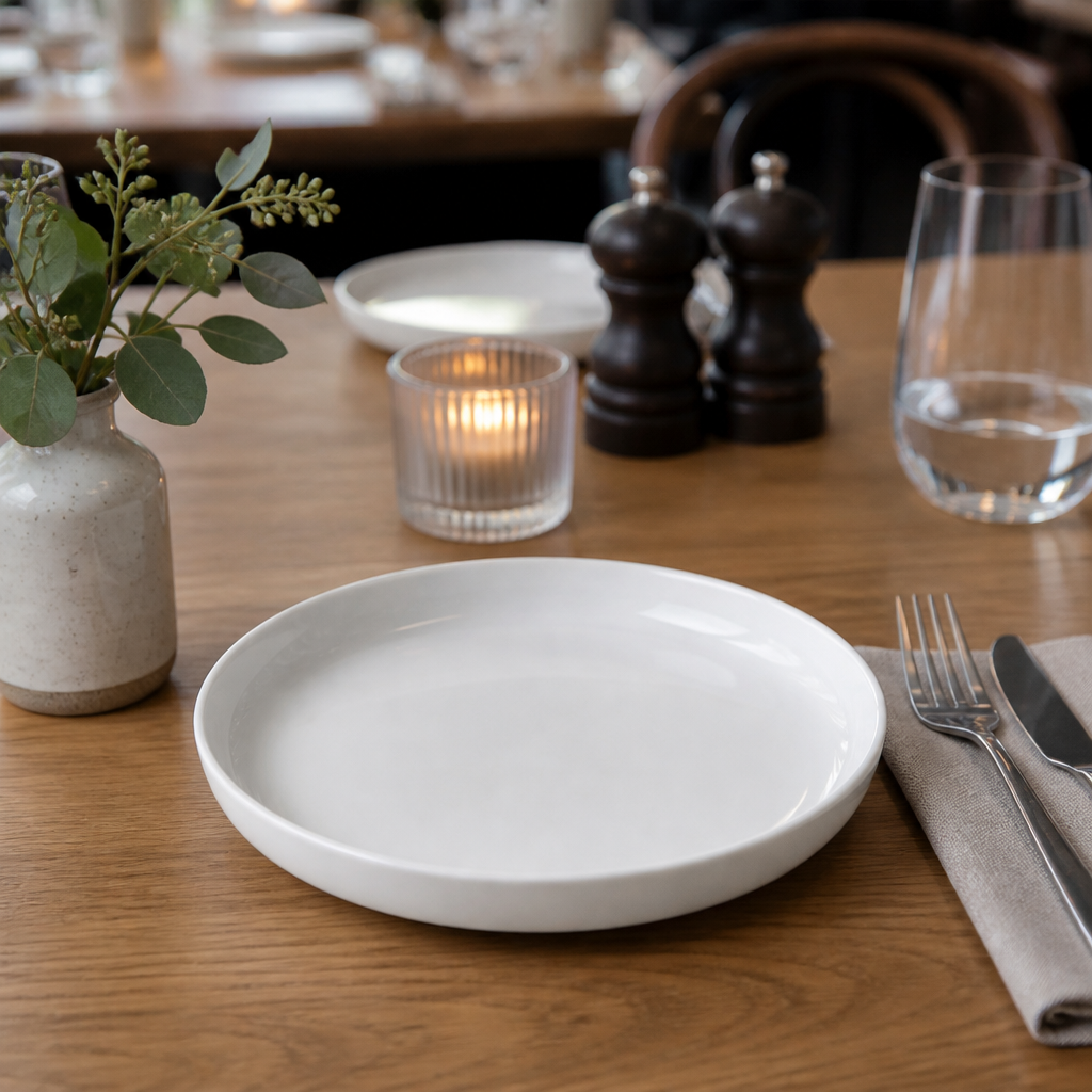 Scandi Deep Plates 165mm Ceramic for Casual Dining (Pack of 12)