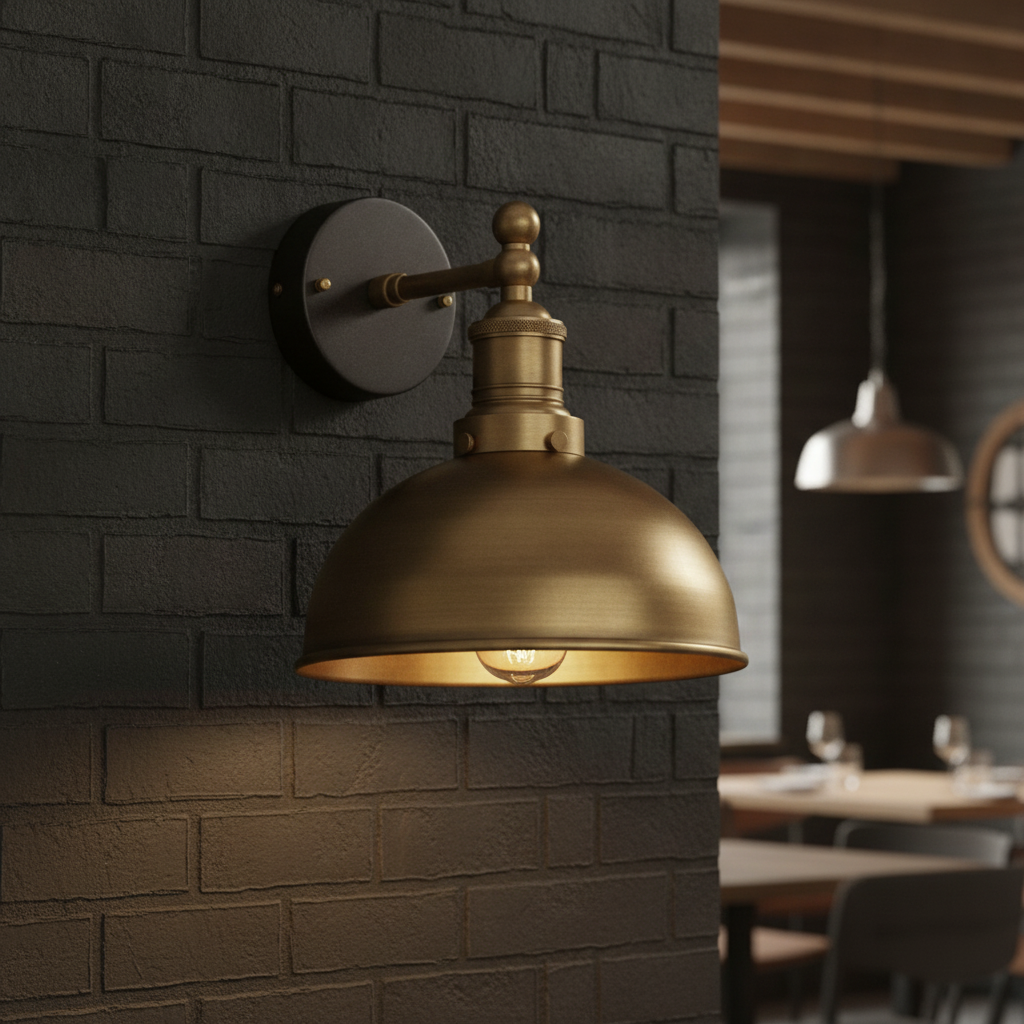 Brass Dome Wall Light 265mm for Home & Commercial Use