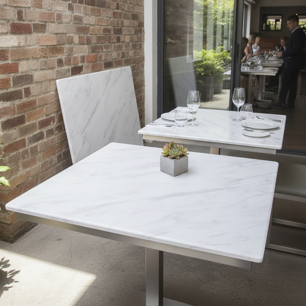 Marble Rectangular Table Top 1200x700mm for Indoor & Outdoor Dining (Pack of 2)