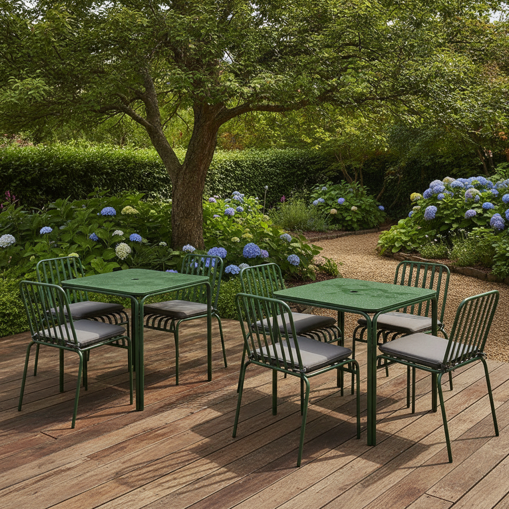 Rust-Resistant Steel Outdoor Dining Set 750mm for Year-Round Use (Pack of 2)