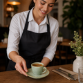 Espresso Saucers 155mm Green Vitrified Ceramic for Cafés (Pack of 12)