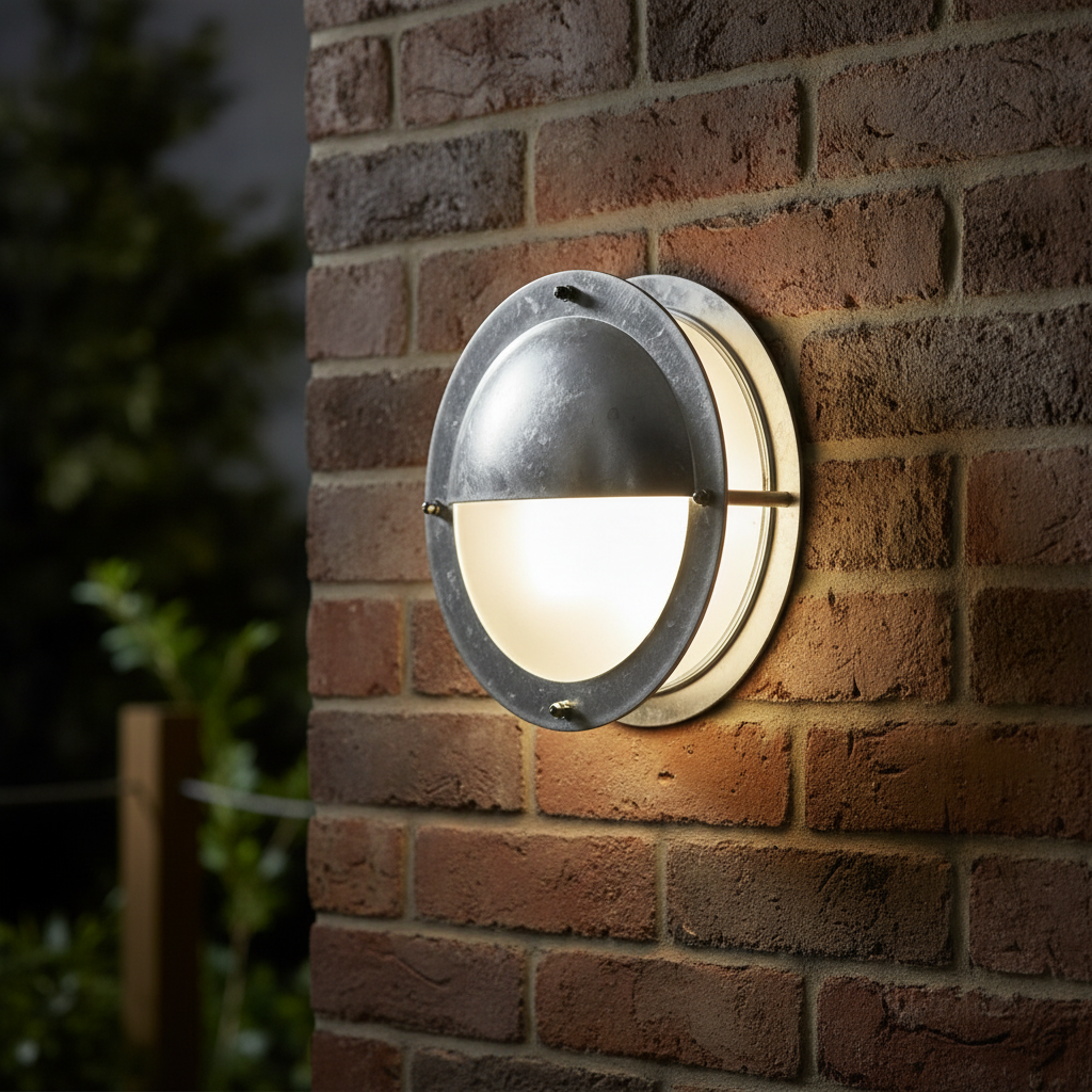 Galvanised Steel Wall Light for Outdoor Use