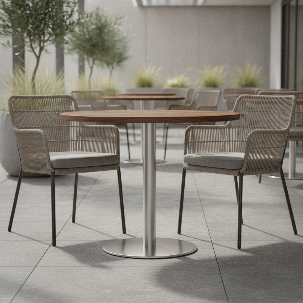 Stainless Steel Round Table Base 680mm for Indoor & Outdoor Use