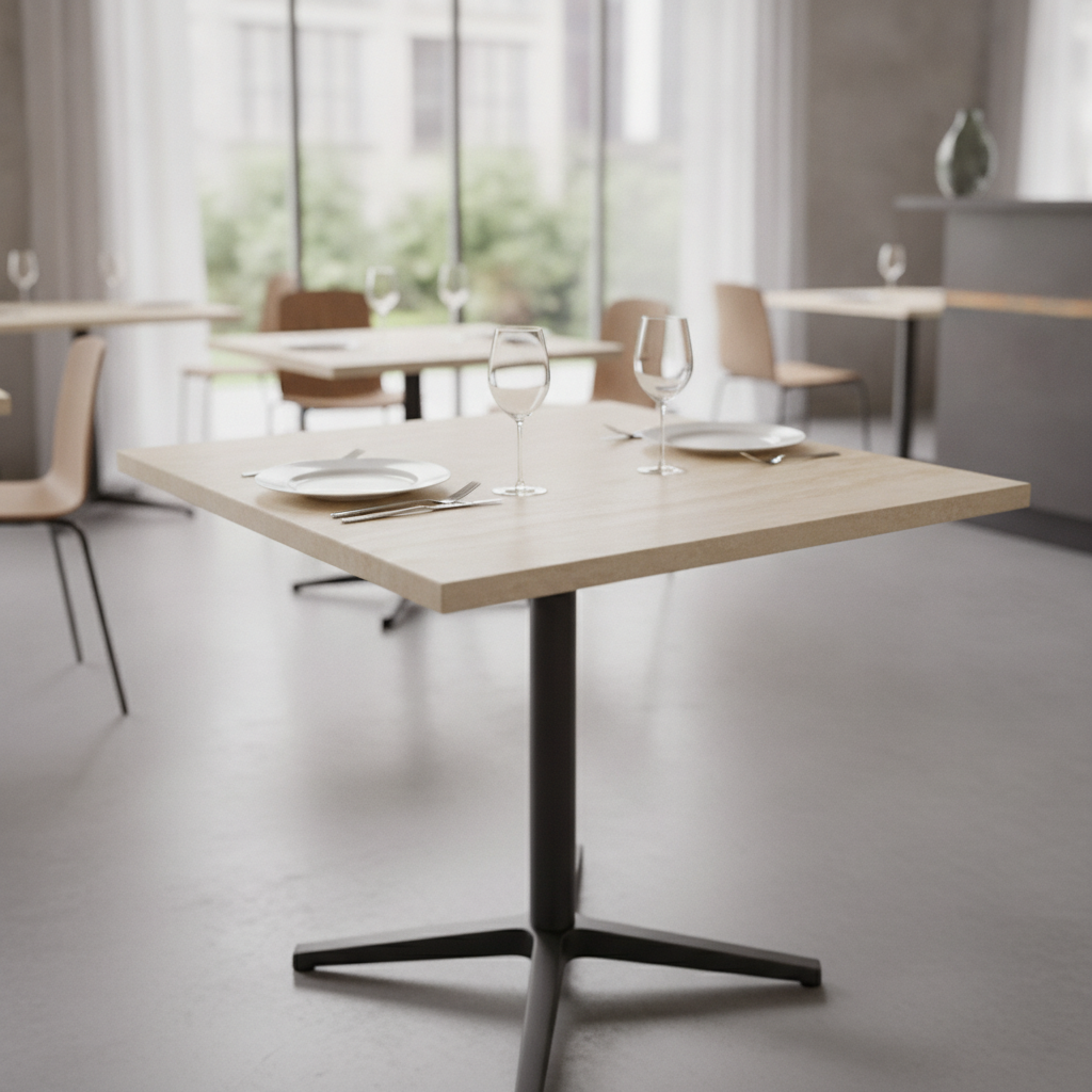 High Density Woodchip Square Table Top Travertin for Catering (600x600mm)