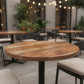 Planked Oak Round Table Top 600mm for Indoor & Outdoor Dining