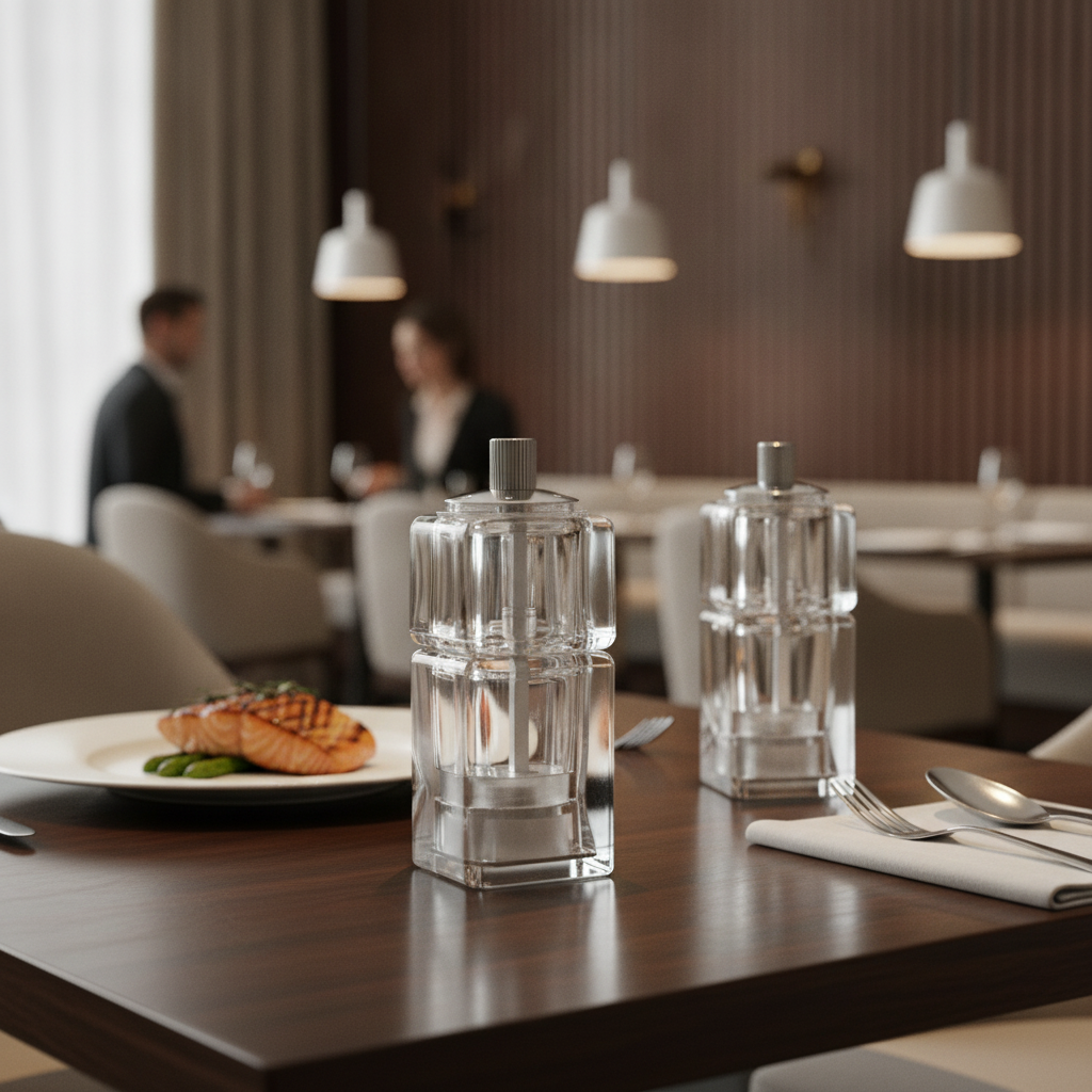 Acrylic Combined Salt and Pepper Mill 40mm for Dining Tables