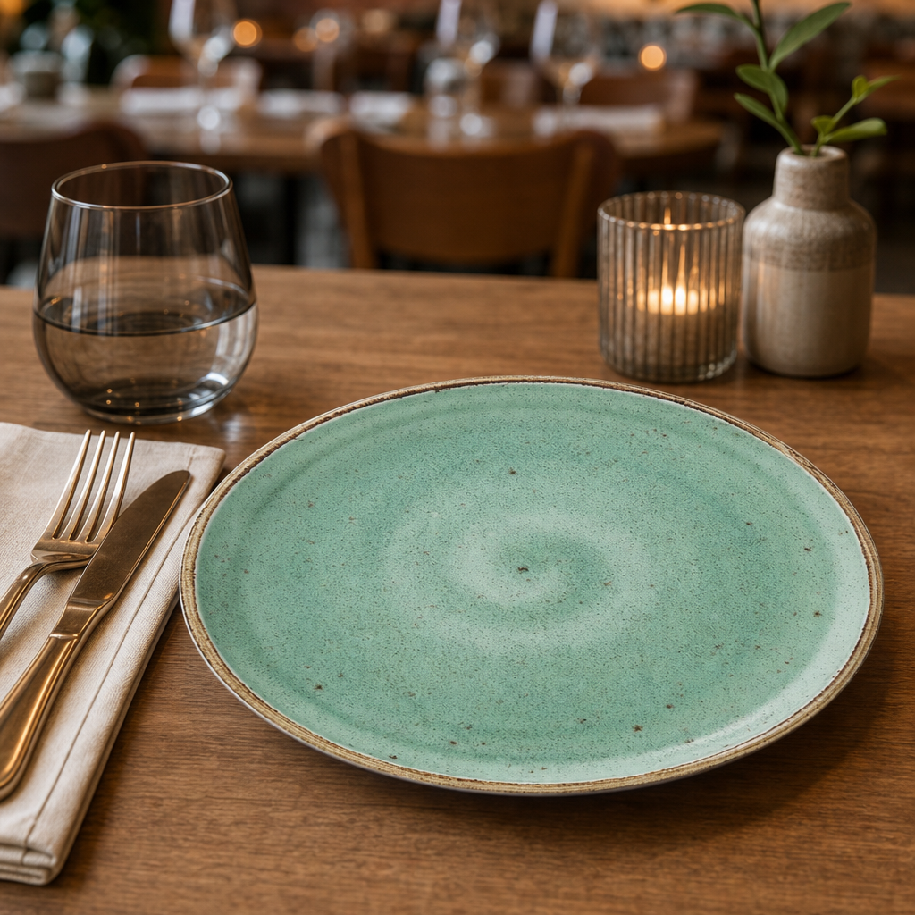 Stack Plates 165mm Aqua Vitrified Ceramic for Hospitality Use (Pack of 12)