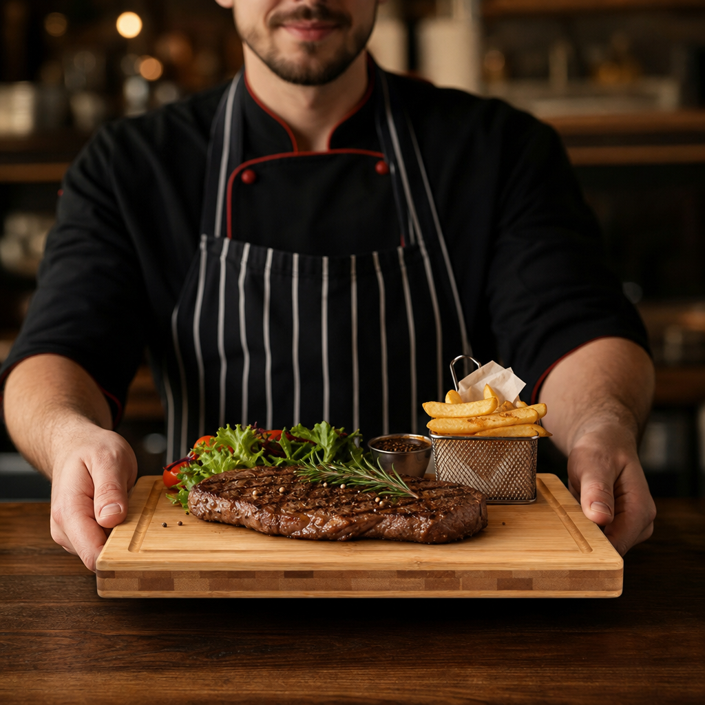 Wood Presentation Board 310x240mm for Serving Steaks & Burgers