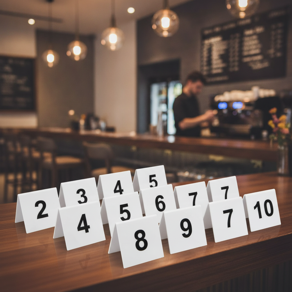 Plastic Table Numbers for Cafés & Pubs (Pack of 10)