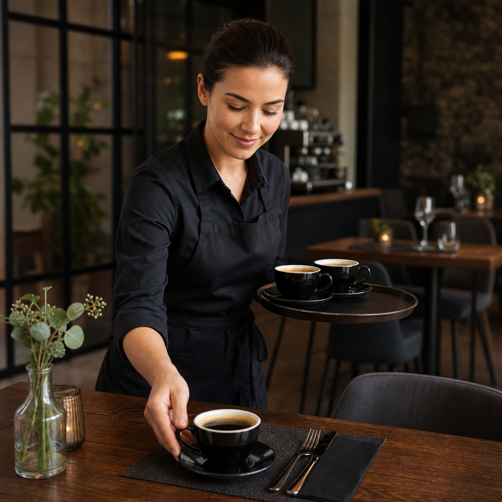 Saucers 154mm Black Stoneware for Restaurants & Cafés (Pack of 12)