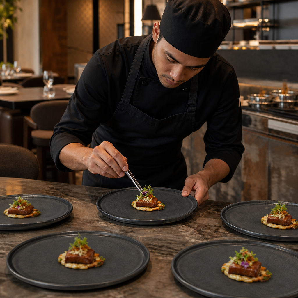 Plates 280mm Vitrified Stoneware for Unique Table Settings (Pack of 12)