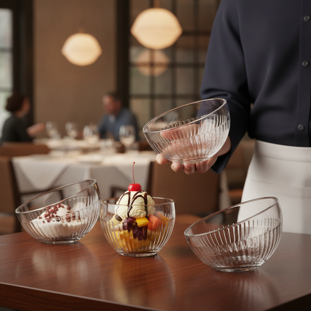 Clear Glass Bubble Sundae Glasses 130ml for Casual & Formal Settings (Pack of 6)