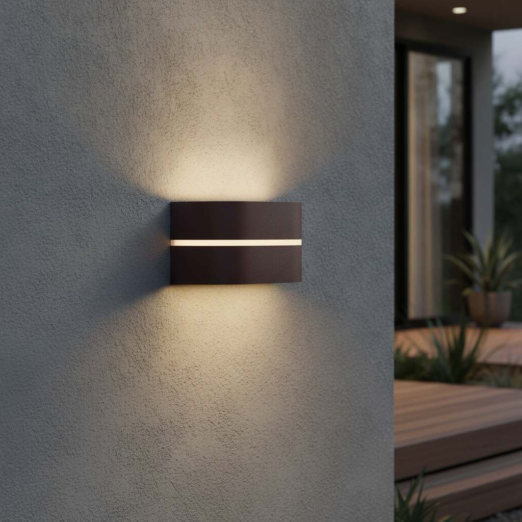 Plastic Brown Wall Light for Outdoor Spaces