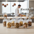 Glass Storage Jars 280ml for Organizing Cookies & Biscuits (Pack of 6)