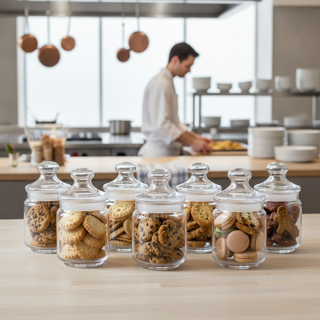 Glass Storage Jars 280ml for Organizing Cookies & Biscuits (Pack of 6)