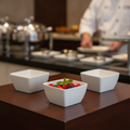 Melamine White Square Mini Bowl 140ml for Buffet Displays