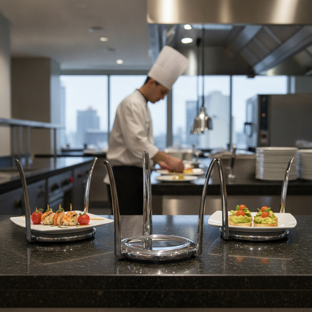 Chrome Buffet Stand 140mm High for Catering & Hospitality