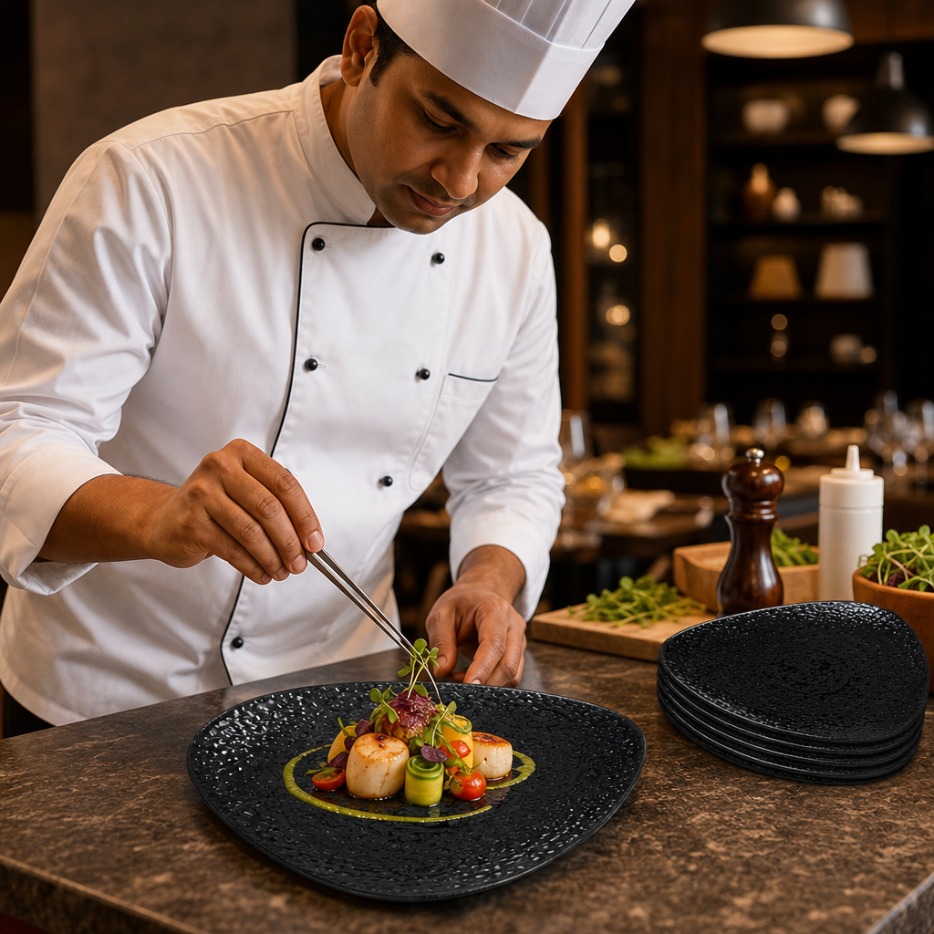 Triangle Plates 265mm Vitrified Ceramic for Hospitality Use (Pack of 12)