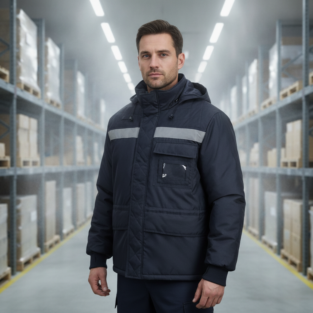 Polyester Navy Coldstore Jacket for Cold Environments