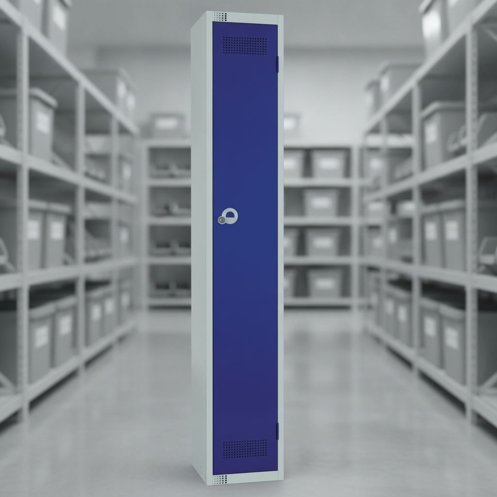 Powder Coated Steel Blue Single Door Locker 300mm Deep for Secure Storage