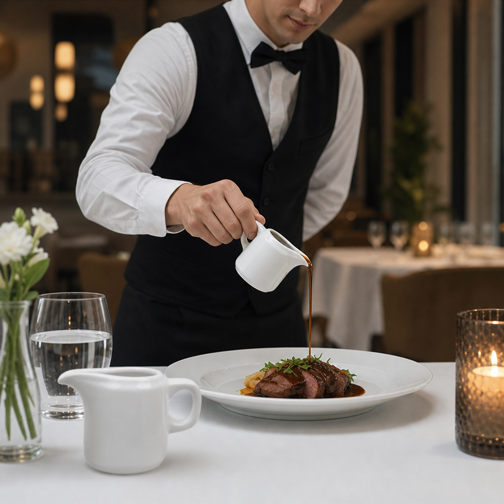 Porcelain Handled Jugs 65ml for Table Service (Pack of 12)