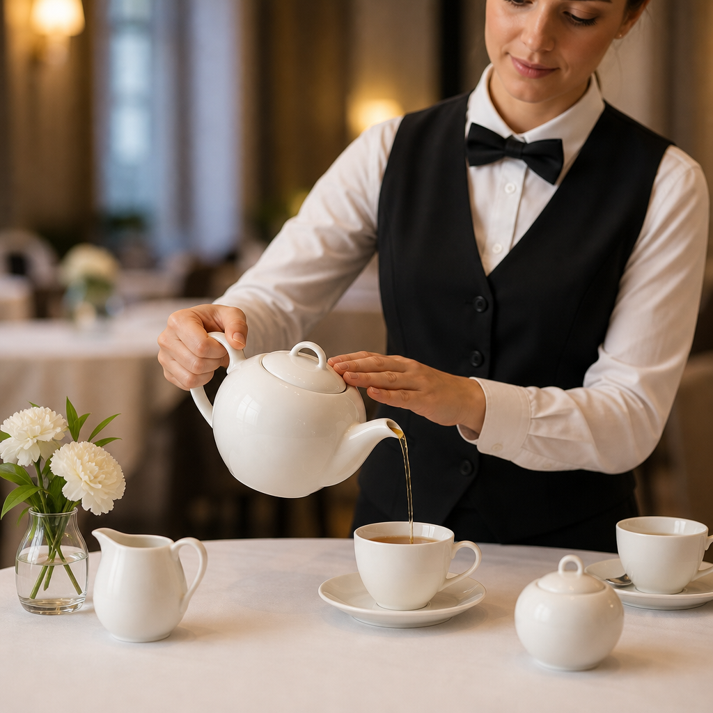 Porcelain Teapot 15oz for Elegant Tea Service (Pack of 4)