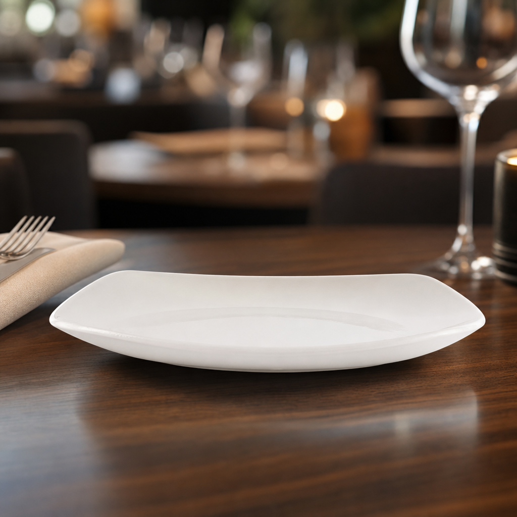 Square Plates 170mm Porcelain for Professional Catering (Pack of 12)