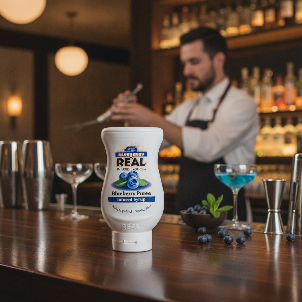 Blueberry Puree Infused Syrup 500ml for Professional Bartenders
