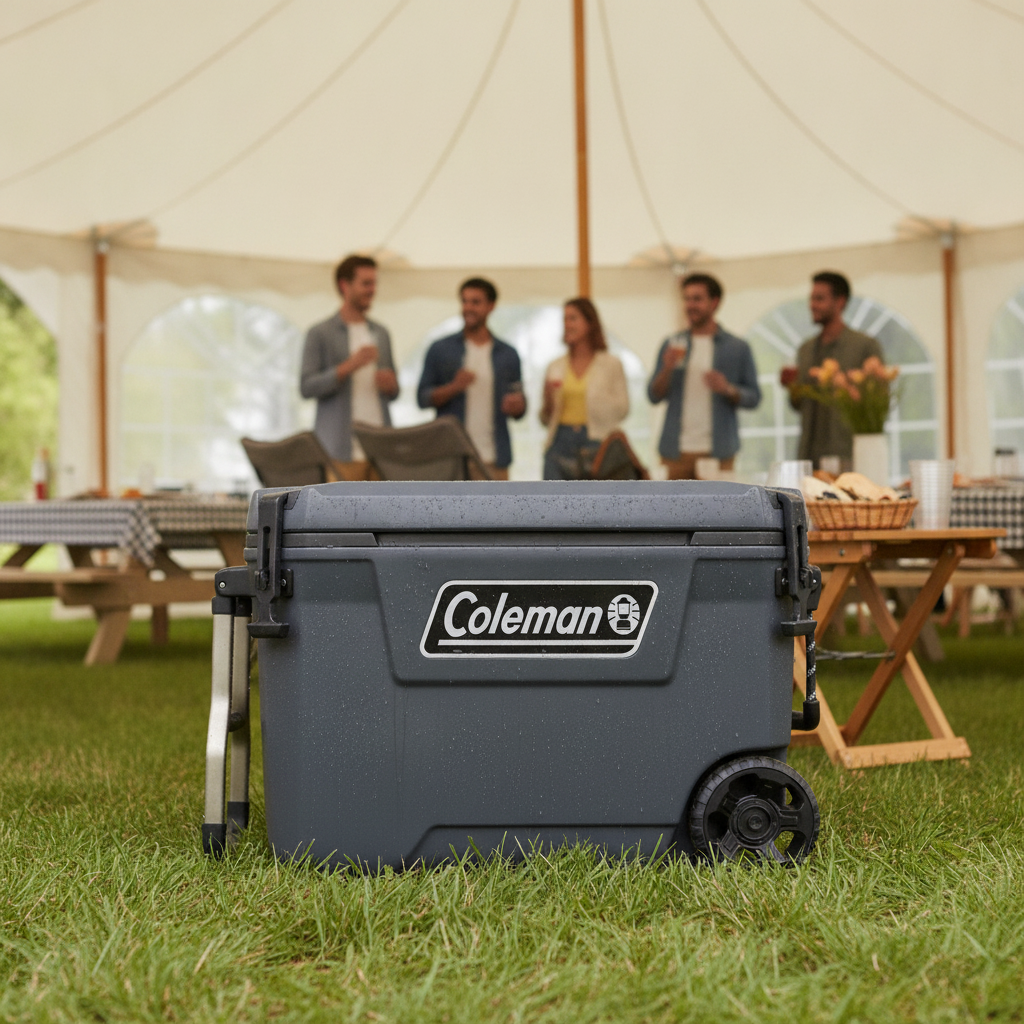 HDPE Grey Wheeled Food and Drinks Cooler 66L for Outdoor Events