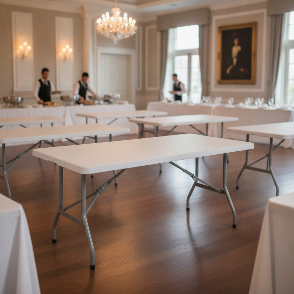 High-Density Polyethylene Rectangular Folding Table 5ft for Catering Events