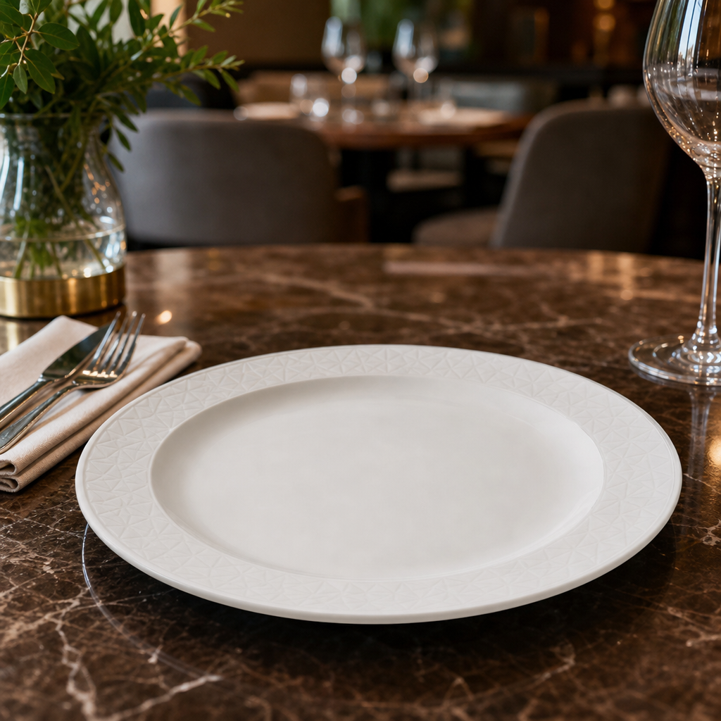 Plates 228mm Fine China for Contemporary Dining (Pack of 12)