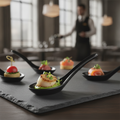Melamine Black Canape Spoon 1345mm for Tasting Menus