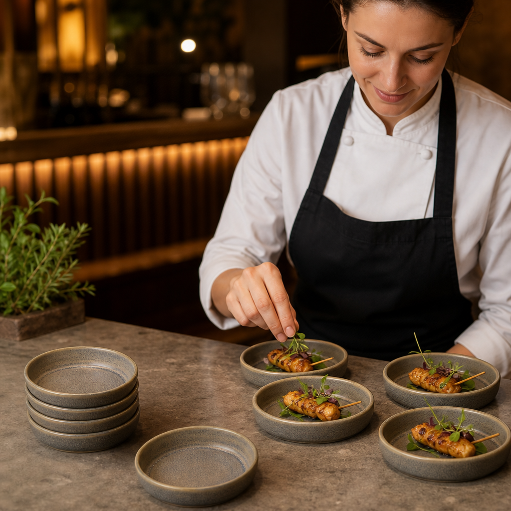 Olive Tapas Dishes 159mm Vitrified Stoneware for Catering (Pack of 12)