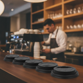 CPLA Hot Cup Lids Black for Sustainable Serving (Pack of 1000)