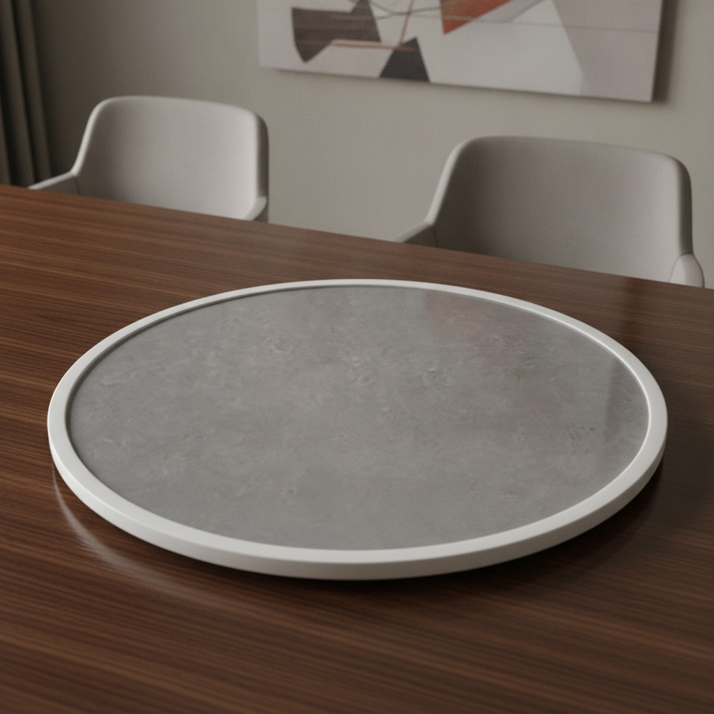 Aluminium and Glass Round Table Top 580mm for Dining Areas