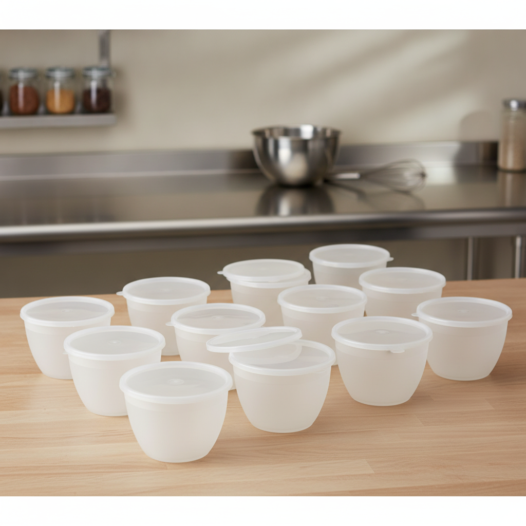 Polypropylene Pudding Basins 500ml for Dessert Preparation (Pack of 12)