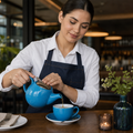Stoneware Teapot 510ml with Stainless Steel Lid for Cafés